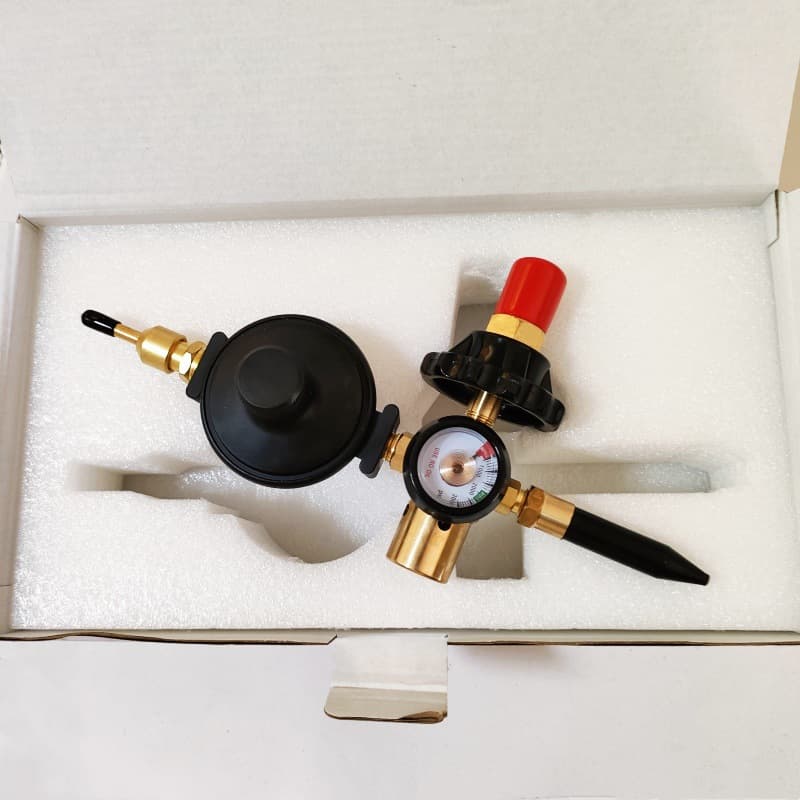 Ningbo Manufacturer Sells Export Large All-Copper Handwheel Gauge Balloon Inflator Regulator Helium Regulator