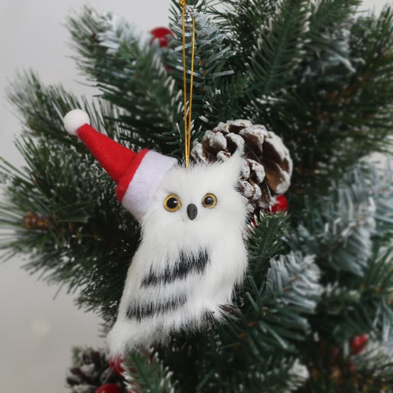 Cross-border Amazon Realistic Owl Christmas Gift, Animal Model Christmas Tree Ornament Party Decor