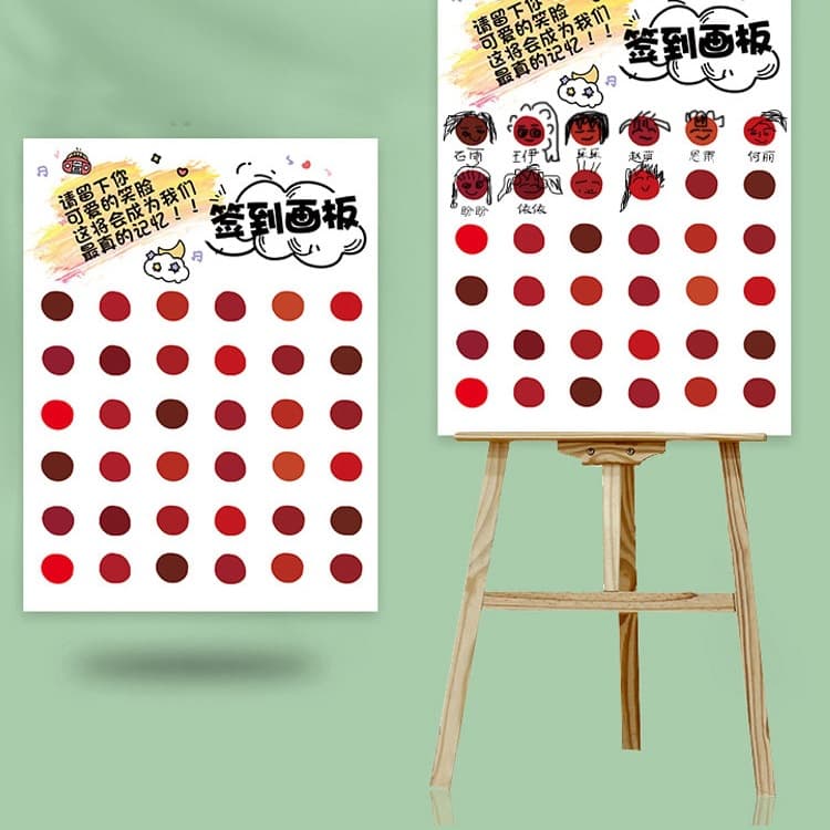 School Opening Scene Setup Sign-In Board Creative Fingerprint Artist Principal Kindergarten Smiley Face Graffiti Welcome Sign Board