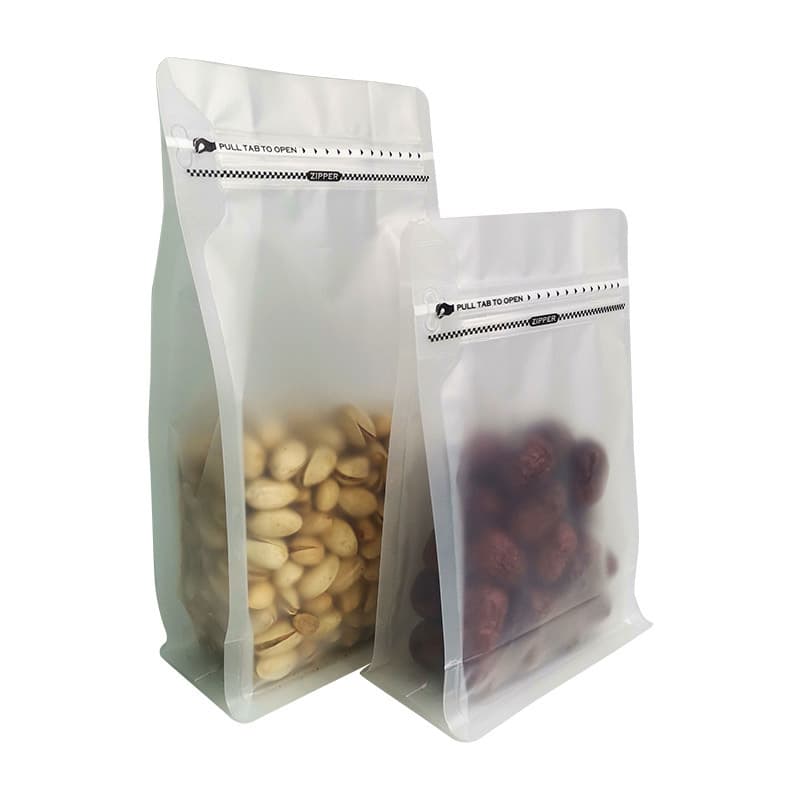 Transparent frosted eight-sided sealing side zipper coffee bag food aluminum foil bag coffee beans coffee powder packaging bag tea bag