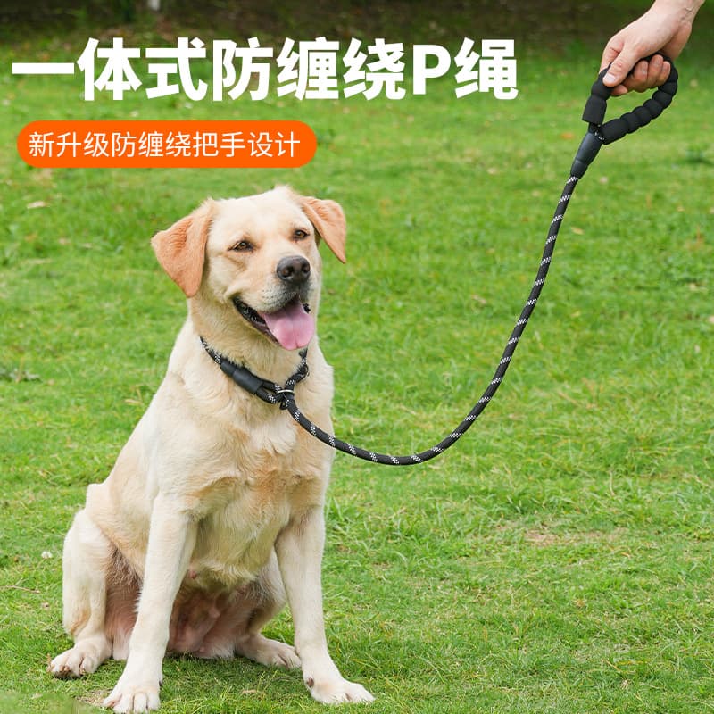 Large Dog Leash Nylon Material Non-Extensible P Chain Explosive Proof for Labrador Retriever Dogs Walking And Training Supplies