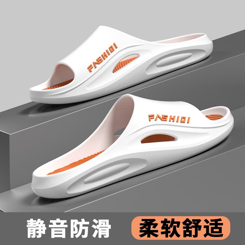 PVC Couple Slippers Men's Summer Thick Sole Home Outdoor Beach Wear-resistant Anti-slip Indoor Sandals