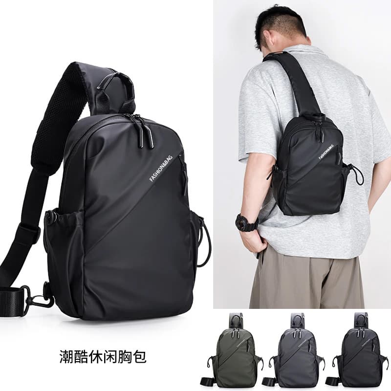 Men's Shoulder Bag Sports Small Bag Trendy Waterproof Oxford Cloth Crossbody Bag Canvas Backpack Crossbody Bag