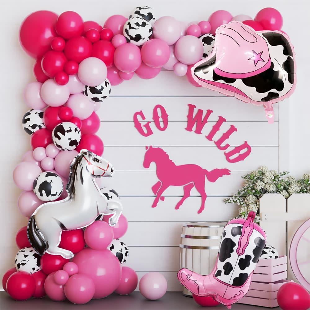 Western cowboy theme party decoration balloon horse cowboy hat balloon chain farm horse decoration arrangement balloon