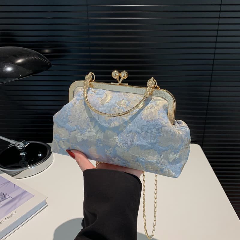 Chinese Banquet Bag Soft Texture Lock Clasp Handbag 2025 New Chain Shoulder Crossbody National Style Qipao Women's Bag