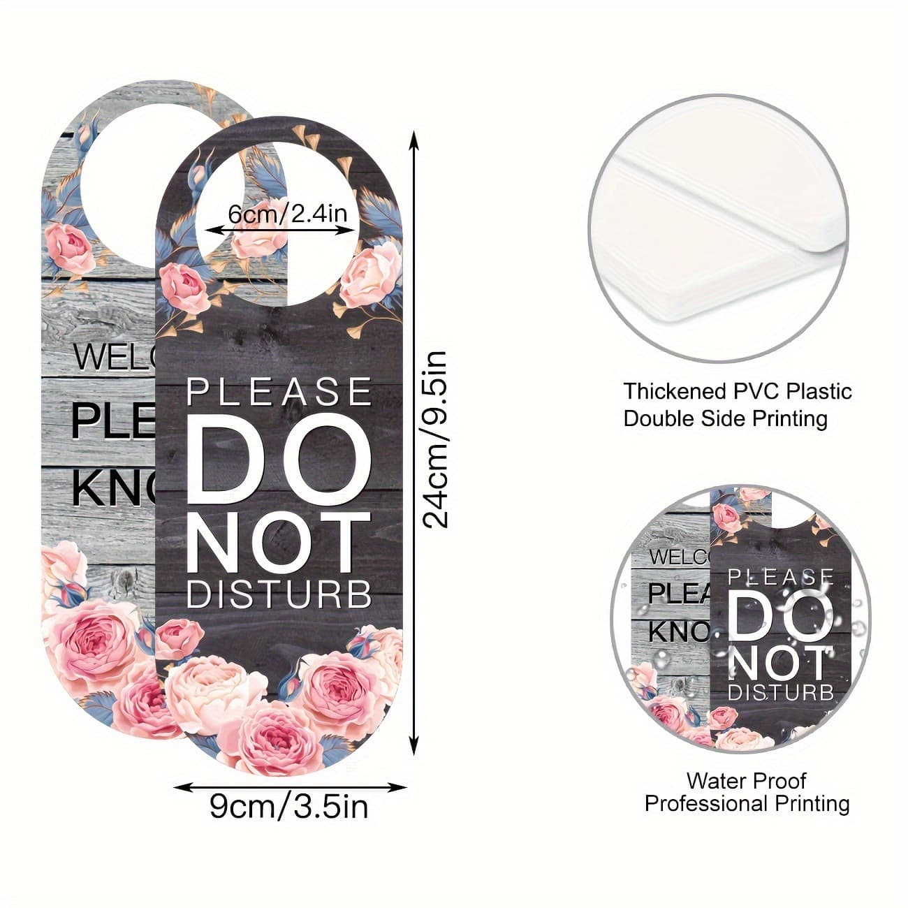 Wooden Store Open Sign Double-sided Hanging Sign for Shopping Malls Hotel Cleaning Reminder Sign