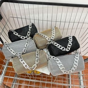 Export Rhinestone Chain Handbag for Women 2025 New Spring Trendy Stylish Niche Evening Bag
