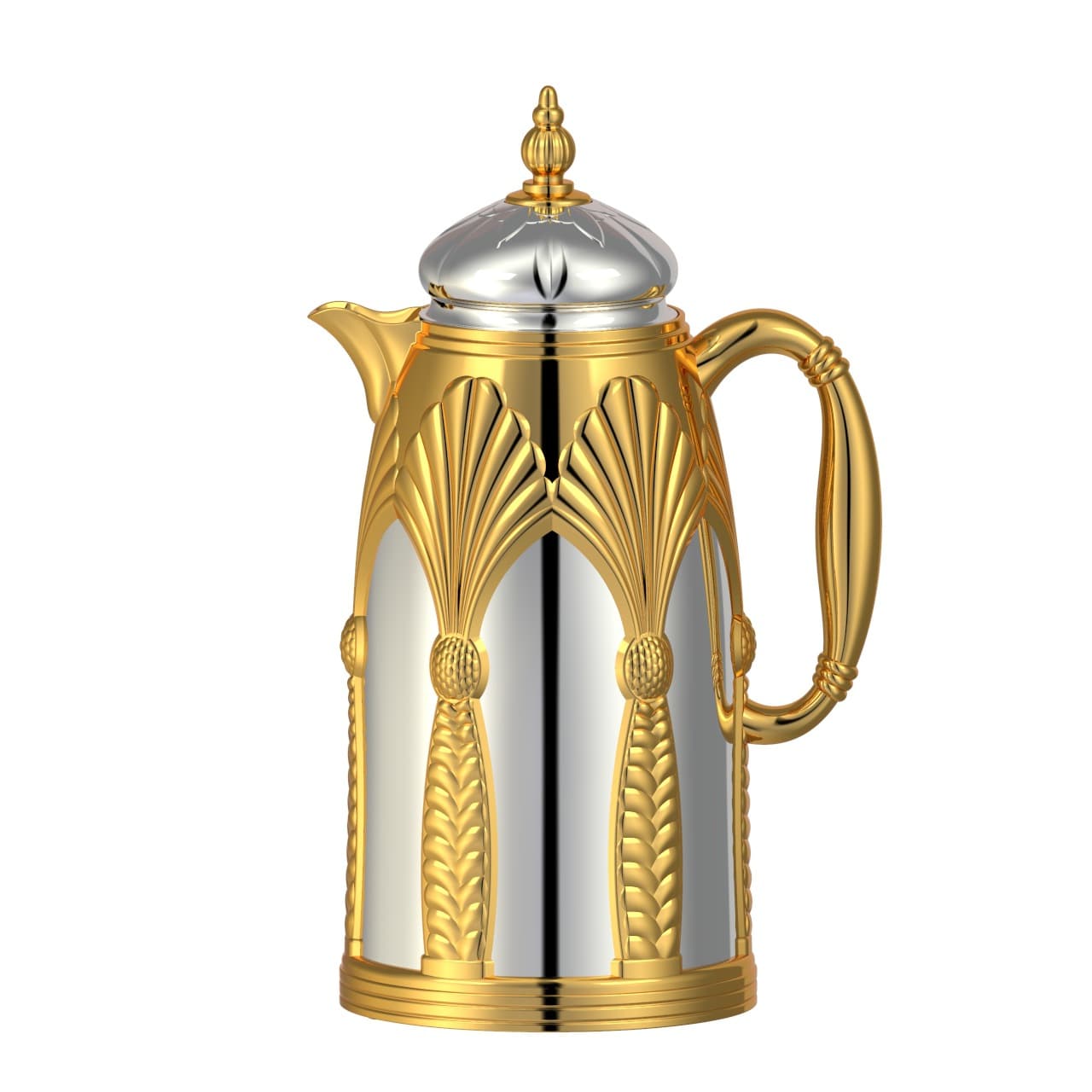 Dropshipping Cross-border In Stock Elegant Retro Arabic Thermos Iron Shell Portable Press Type Water Bottle 1.0L Vacuum Flask