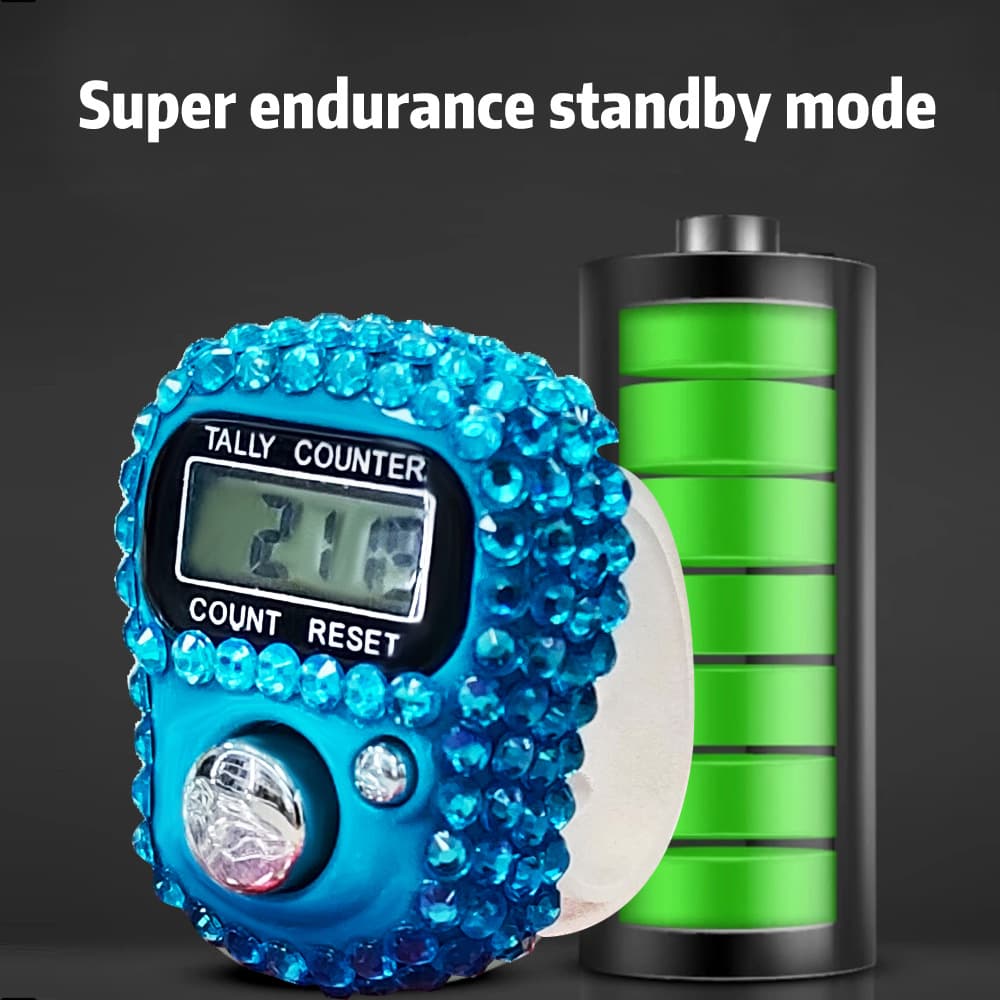 1011k Diamond Ring Counter Finger Mini Tally Counter People Flow Counter Single Card Pack