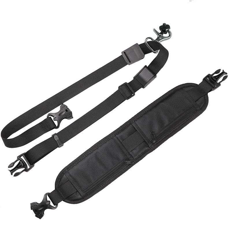 Factory direct camera shoulder strap, new dual-pocket zippered nylon fabric DSLR camera shoulder strap