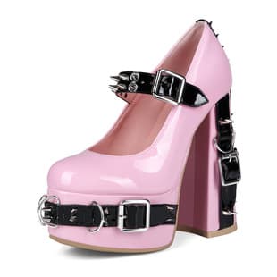 European and American Export Punk Lolita Sweet Cool Rivet Y2K Hot Platform Chunky High Heel Plus Size Women's Shoes P767-04