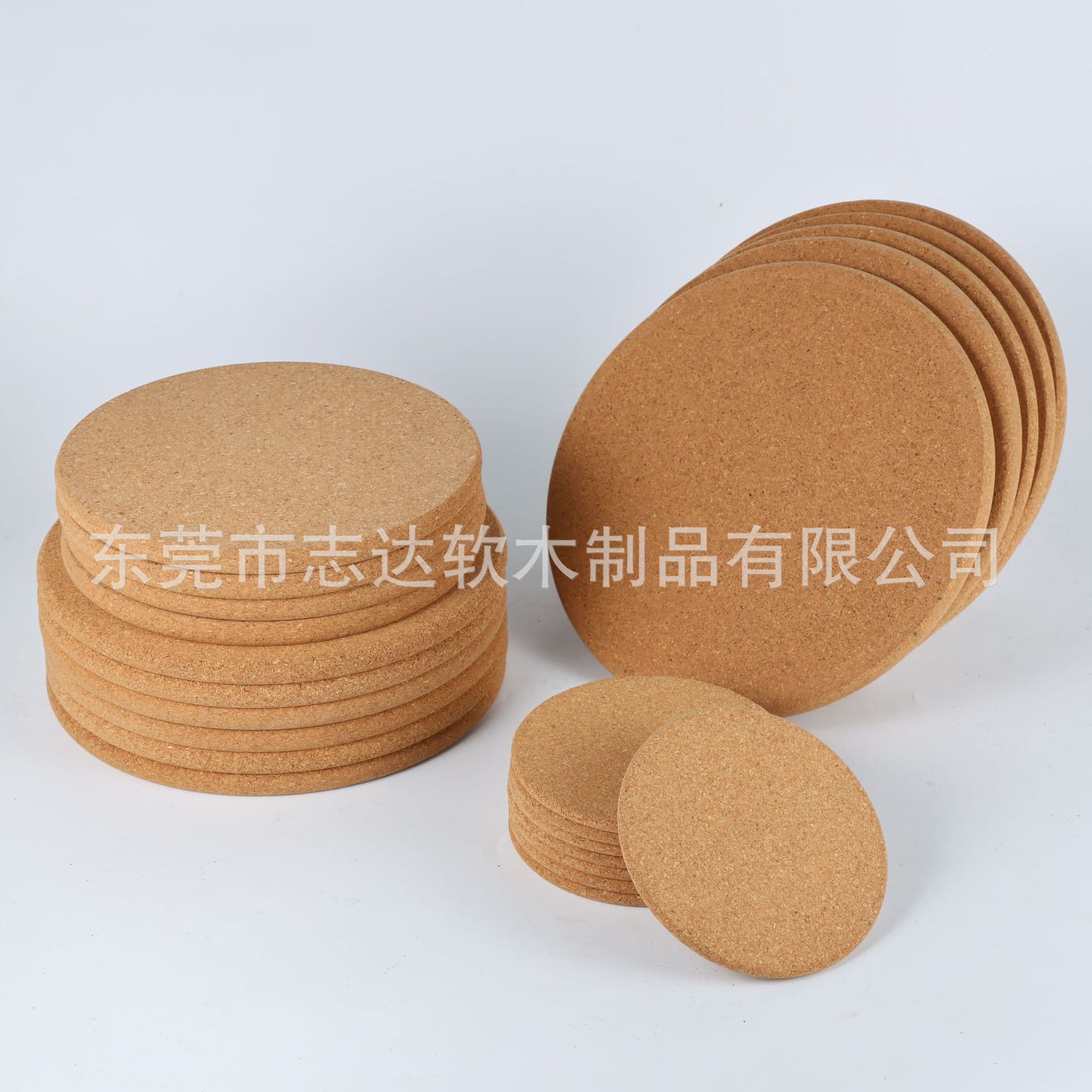 Cross-Border Round Cork Coaster Square Self-Adhesive Cork Pad Ceramic Craft Non-Slip Washer Manufacturer