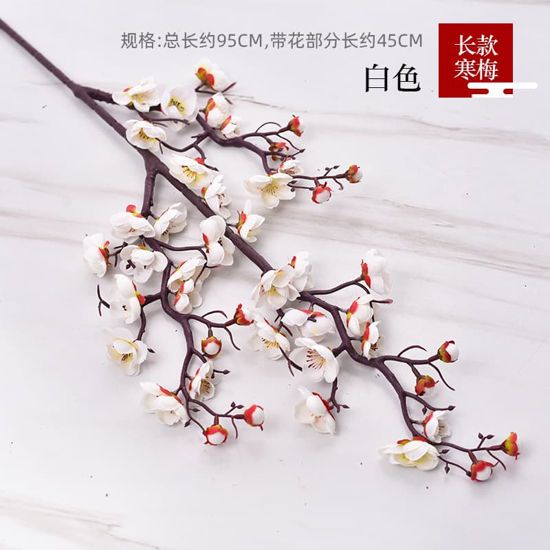 Artificial Plum Blossom Branches, Wax Plum Branches, Dried Peach Blossom, Artificial Tree Decoration, Living Room Display Bouquet, Home Decoration Fake Flowers