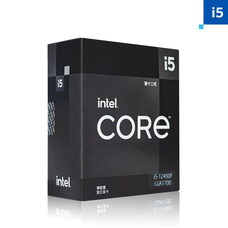Intel i5-12490F boxed CPU, 3GHz, compatible with H610/B660/Z690 motherboards.