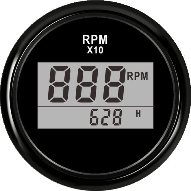 Digital Tachometer Car Use Tachometer Head 52mm 0-9990 RPM Adjustable Engine Flywheel Tooth Count