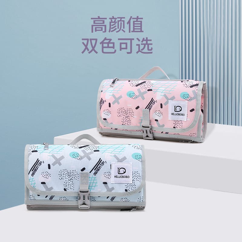 Cross-border new diaper pad, portable baby diaper changing bag, multi-functional out-and-out foldable mother and baby mommy bag