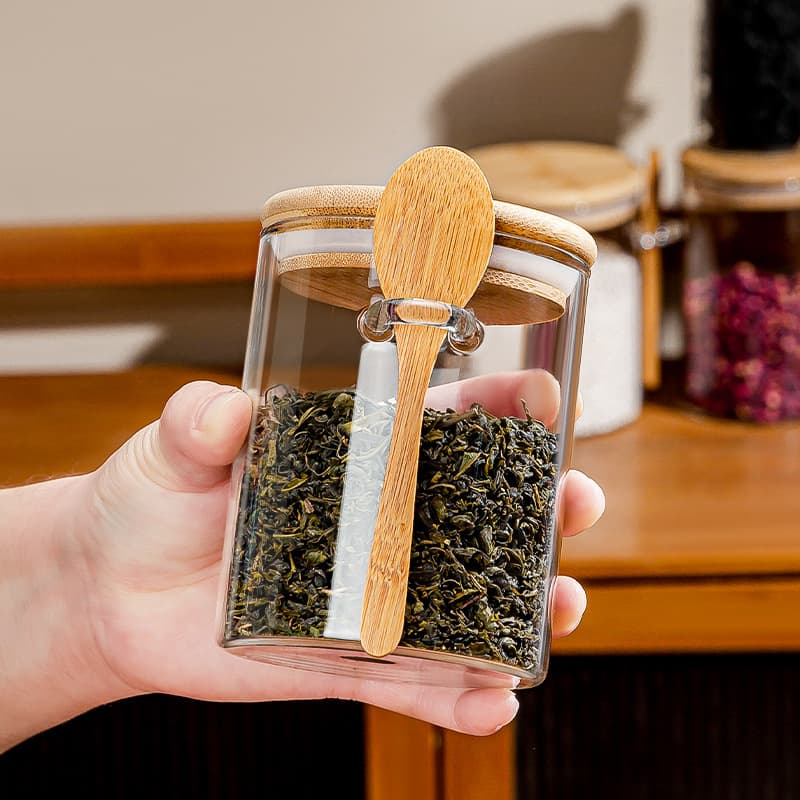 Glass tea can, sealed can, tea storage can, tea dispensing box, small tea can, portable black tea scented tea can