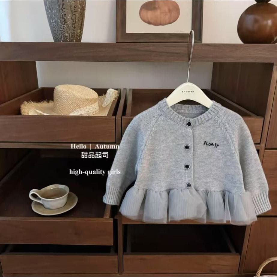 Sweater jacket 2025 Korean version autumn new Korean-style cardigan jacket for small and medium girls, baby knit top