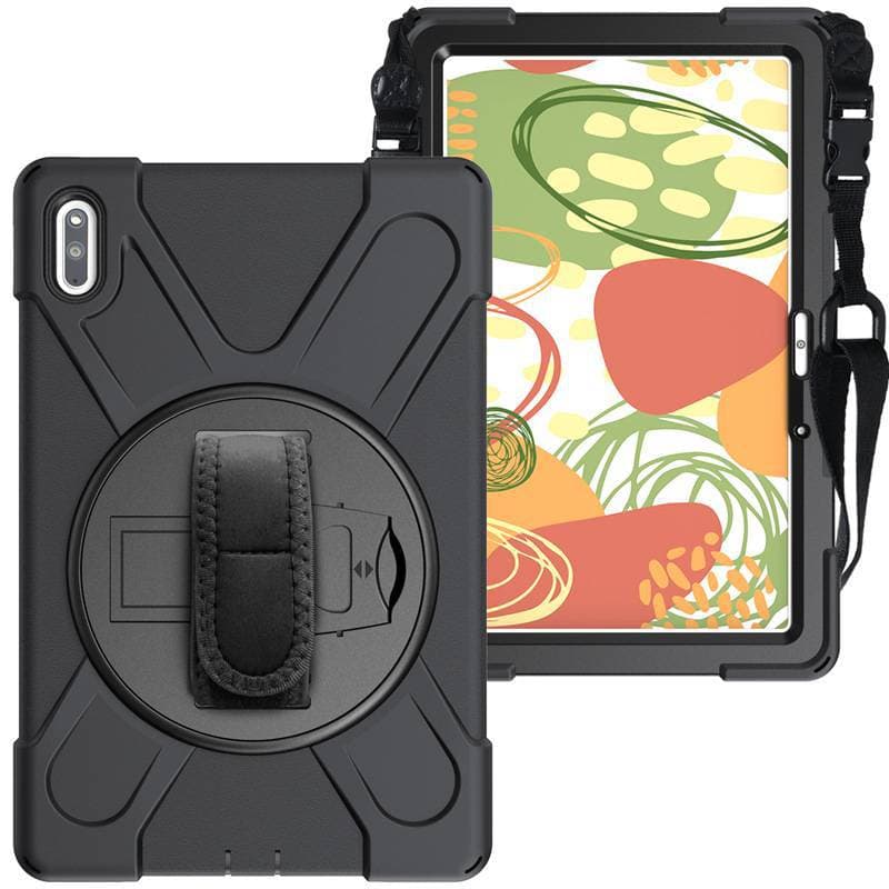 Suitable for Huawei MatePad 10.4-inch Pirate King Rotating PC Stand Silicone Case Handheld Strap Tablet Back Case