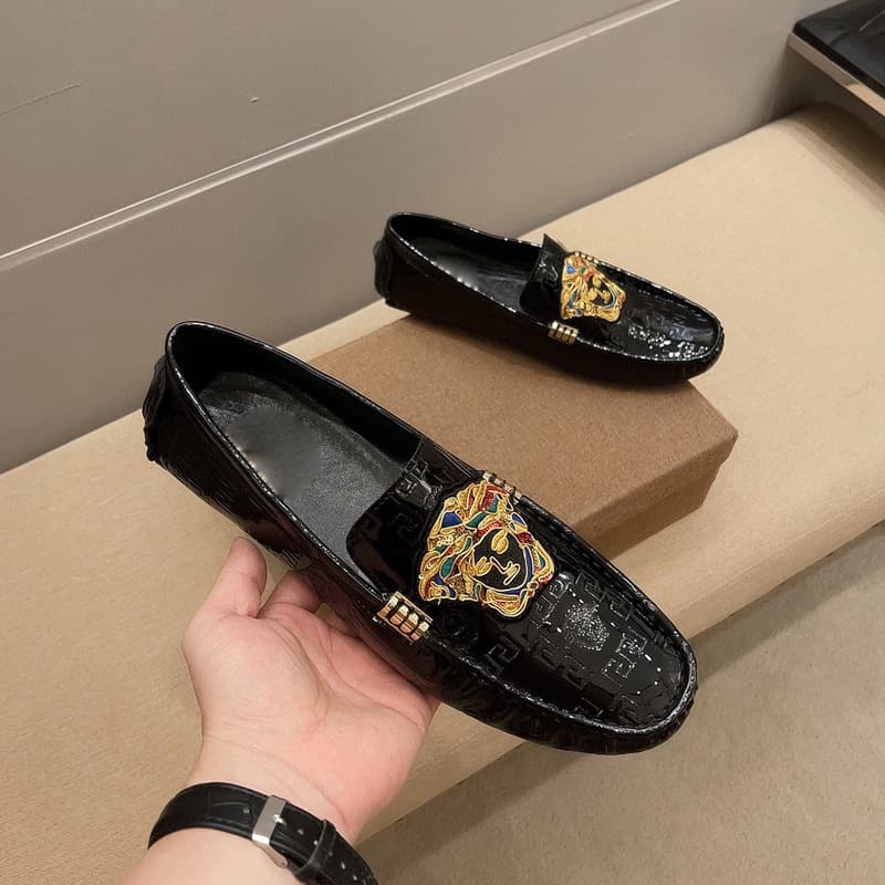 European Men's Medusa Brand Loafers 2024 Spring Summer Genuine Leather Business Casual Shoes