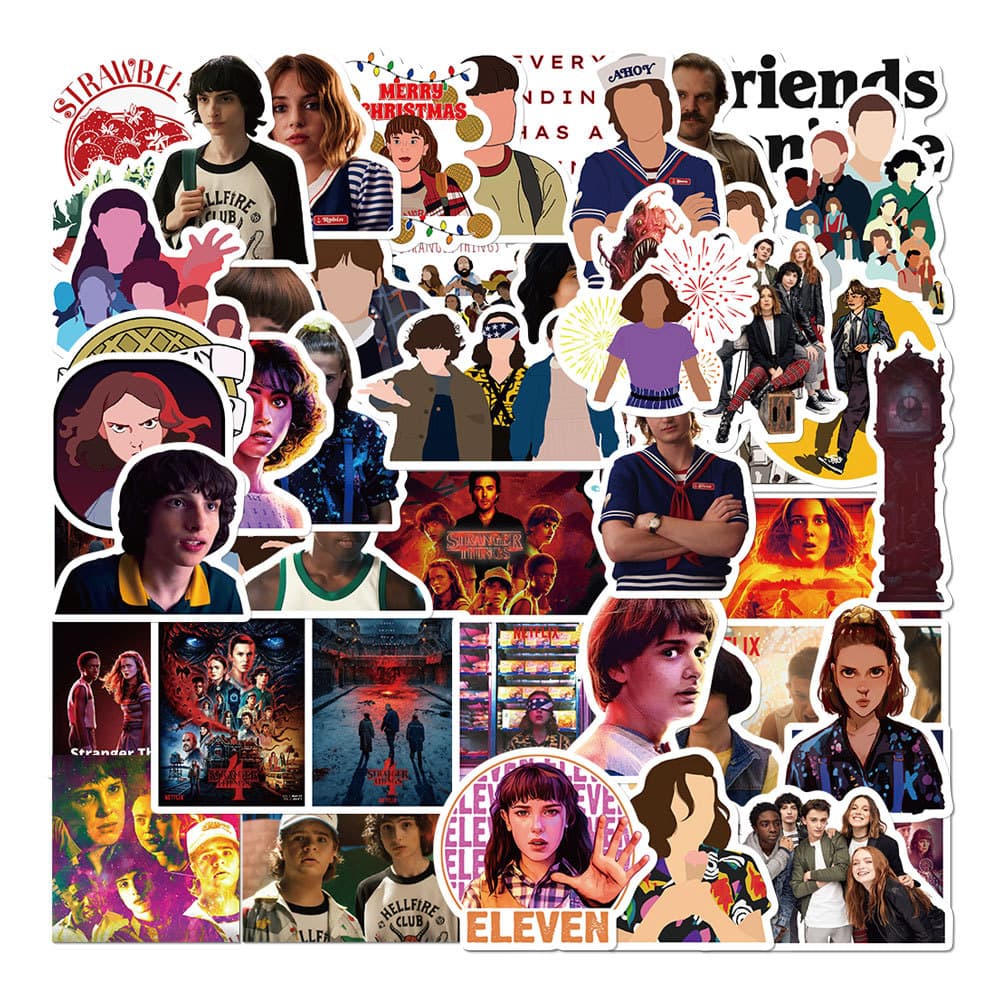 50pcs Stranger Things 4 Stickers for Laptop, Notebook, Water Bottle Decoration, Waterproof DIY Decals