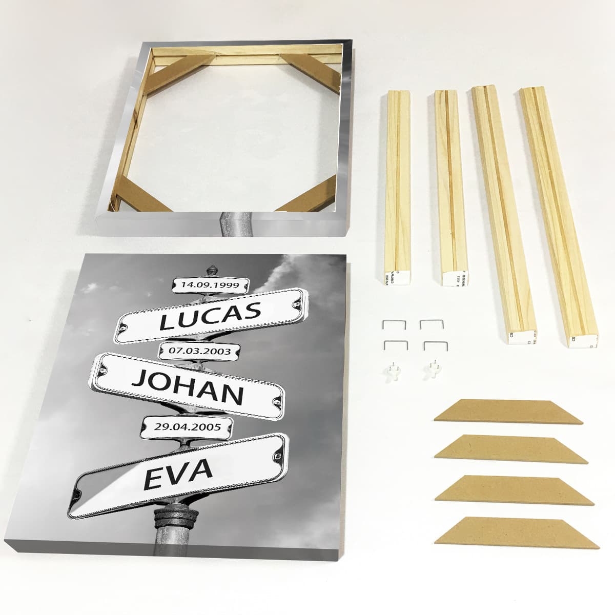 [Cardboard Packaging] Cross-border Independent Store Name Road Sign Directional Decor Painting Road Sign Frameless Canvas Print