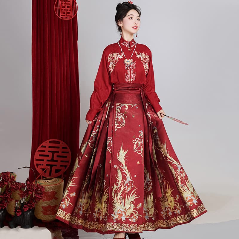 Horse Face Skirt Set 2024 New Style Petite Toast Dress Bride Engagement Dress Hanfu Wedding New Chinese Autumn