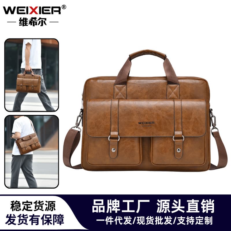 Men's Business Briefcase Large Capacity Premium Laptop Bag Single Shoulder Crossbody Minimalist Handbag for Men