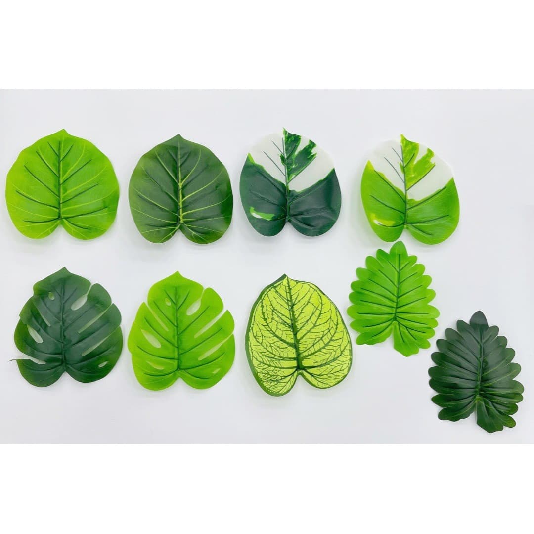 Cross-border Variegated Artificial Alocasia Leaves Monstera Leaves Photo Props Indoor Plants DIY Landscape
