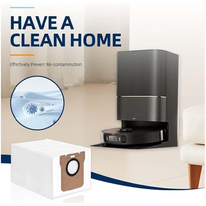 Compatible with Dreame Robot Vacuum Accessories X20 Pro Plus Consumables Dust Bag Non-Woven Collection Bag Replacement
