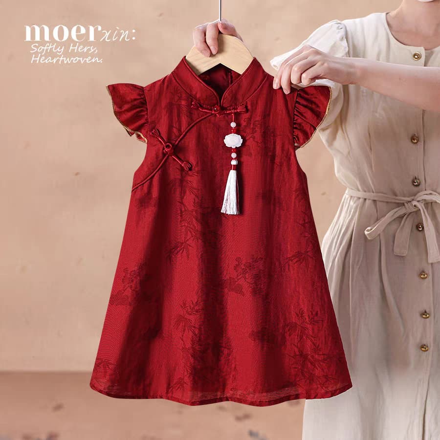 Children's Princess Dress Hanfu Baby First Birthday Dress Summer New Soft Breathable Girls' Chinese Style Qipao Dress