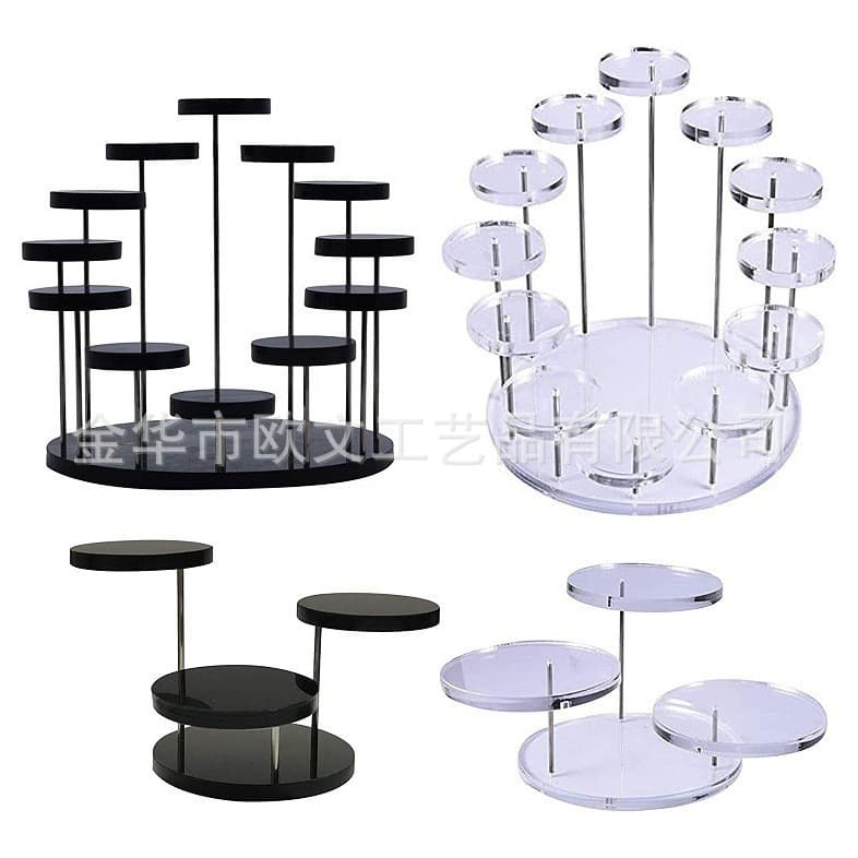 Hot Acrylic Ring Jewelry Display Stand Round Jewelry Rotating Ring Display Stand Exhibition Stand