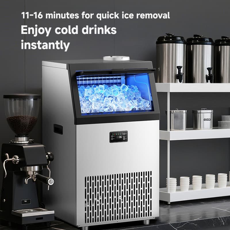 Commercial Cube Ice Machine Snowflake Ice Bullet Ice Fully Automatic Large Capacity Ice Maker Cross-Border Image Optimization