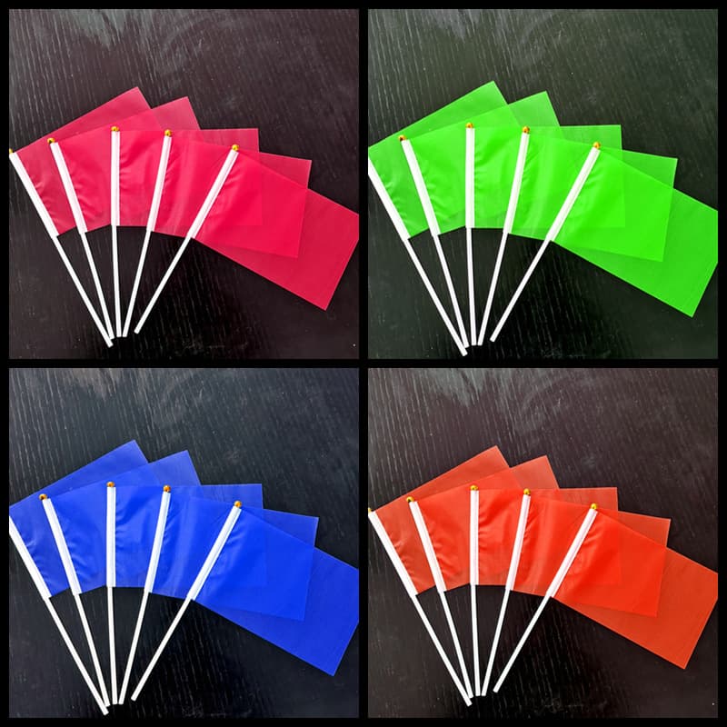 Children's Small Colorful Flag for Recess Exercises, Dance Performance, Sports Events, Handheld Cheerleading Flag with Pole