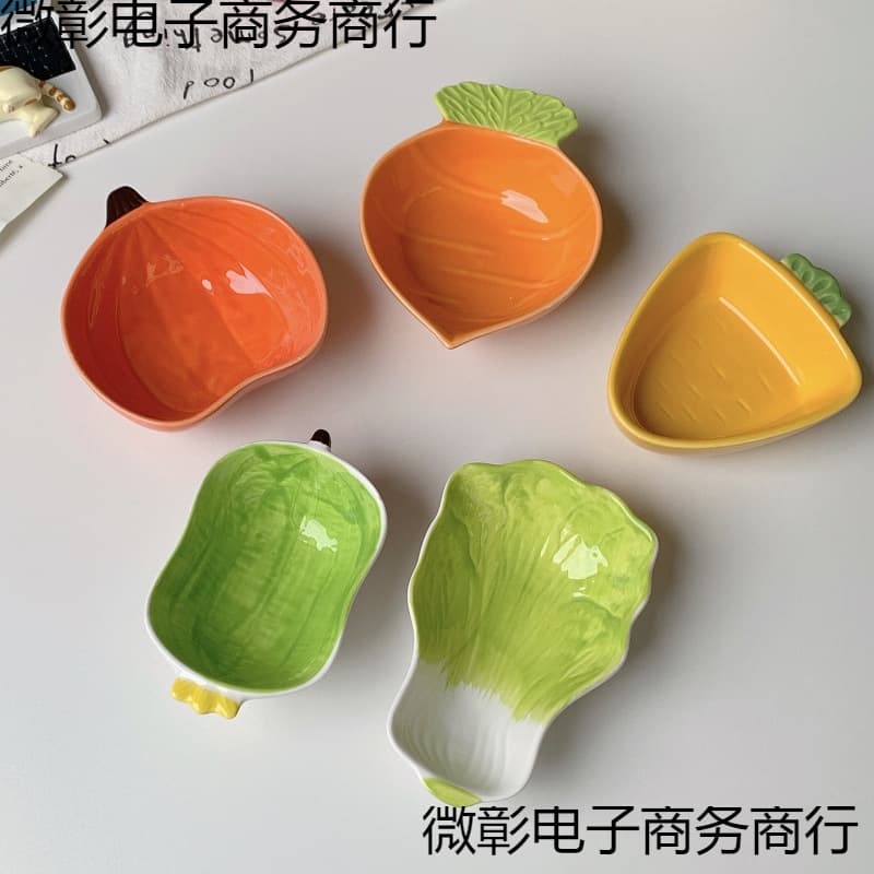 Cute Cartoon Ceramic Small Dish, Home Use Dipping Sauce Dish, Appetizer Plate, Creative Snack Bowl, Bone Dish, Seasoning Soy Sauce Dish