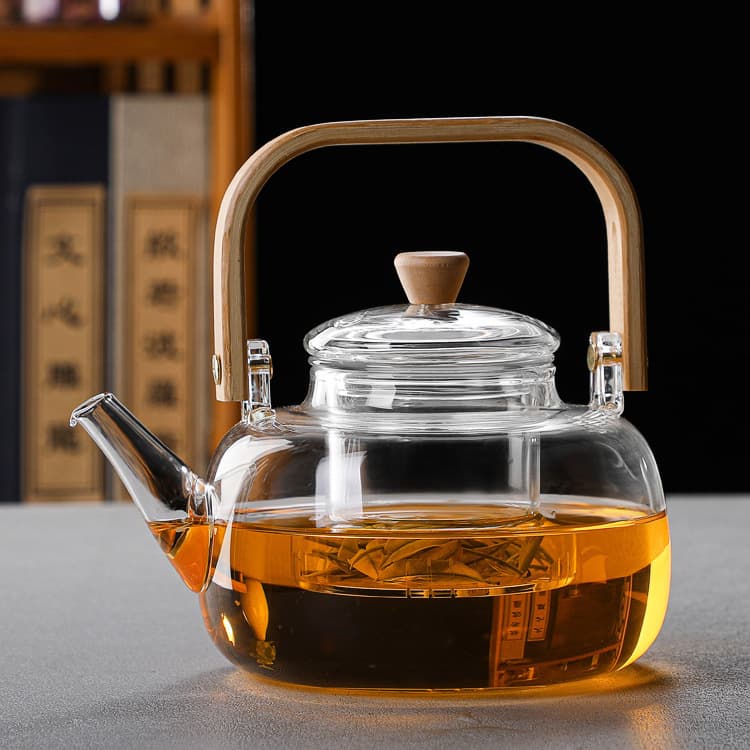 Borosilicate glass handled teapot for electric ceramic stoves, high borosilicate home brewing kit