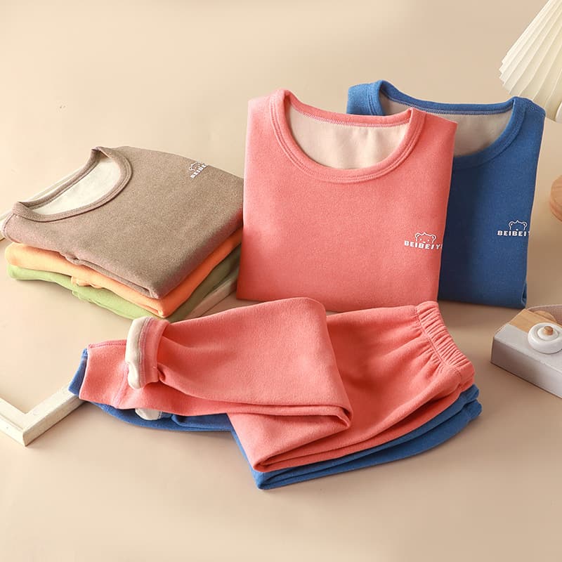 New Children's Underwear Set Boys' Autumn Thermal Long Sleeve Top and Bottom Derong Autumn/Winter Set Class A Girls' Base Layer Underwear