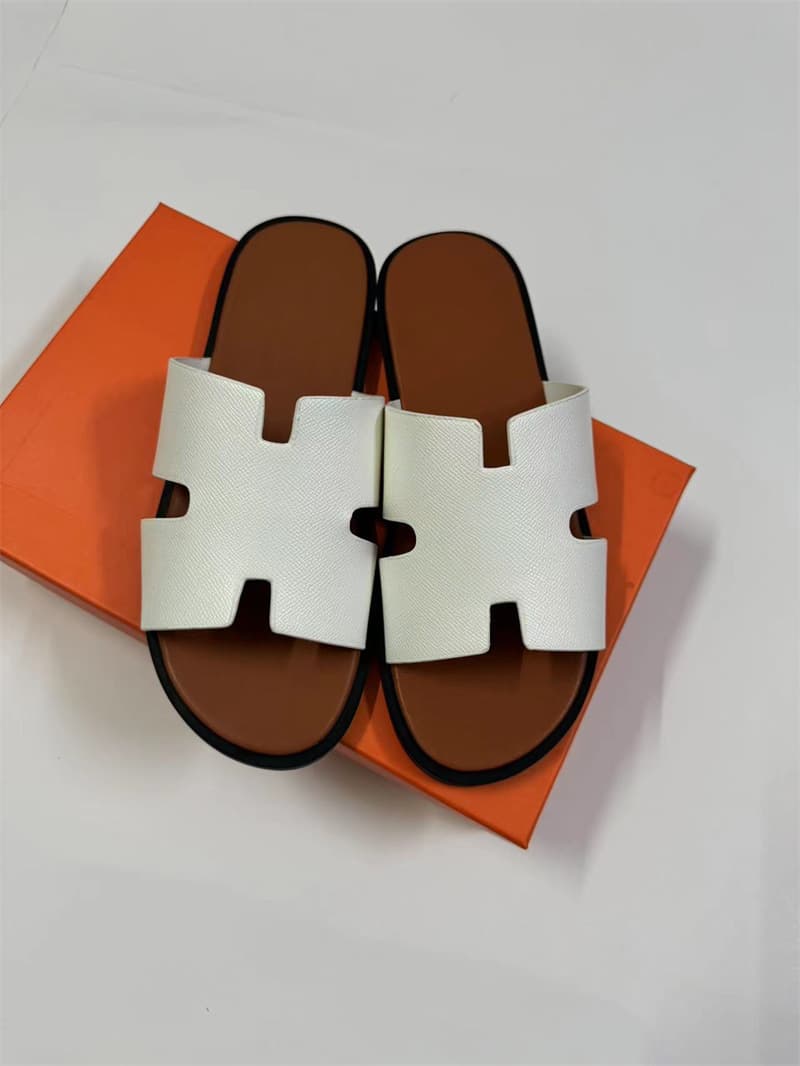 Middle East Cross-Border E-commerce Men's H Slippers, Southeast Asian Flat Leather Shoes, European and American Export Original Single Flip-Flops, Beach Sandals
