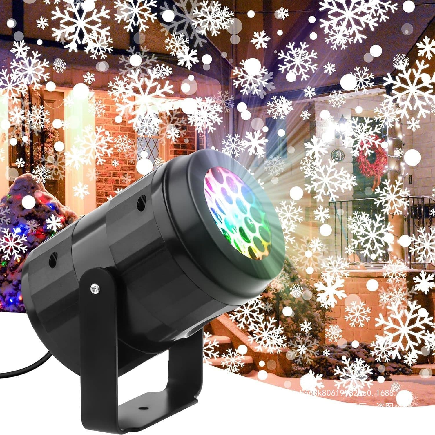 Snowflake Projector Lamp with Dynamic Rotating Christmas Patterns for Outdoor KTV Decoration and Festive Atmosphere Lighting