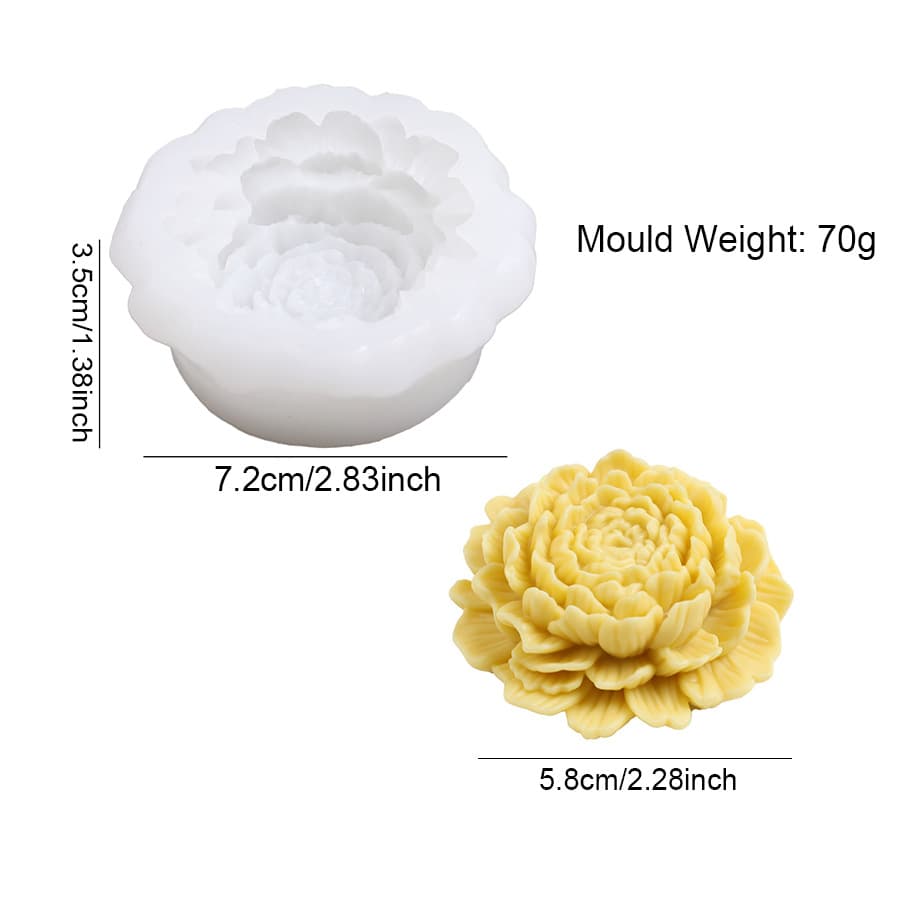 Cross-border Large Peony Scented Candle Mold DIY Soap Plaster Aroma Stone Home Decoration Silicone Mold