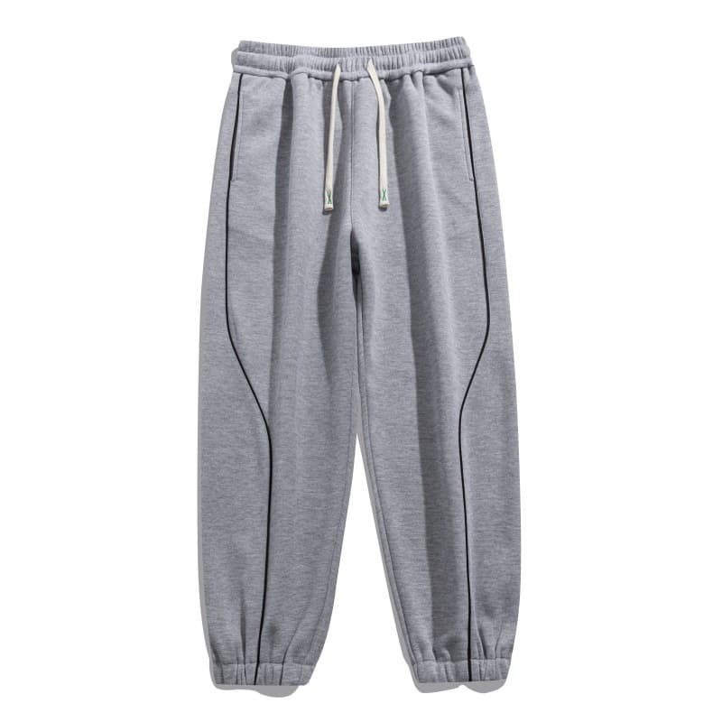Men's sweatpants, loose fit American-style trendy brand, versatile, autumn casual pants with adjustable cuffs, two-way opening.