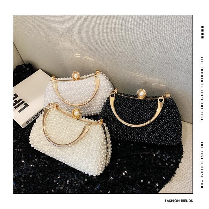Cross-border Luxury Women's Evening Banquet Bag Pearl Clutch for Party Elegant High-end Formal Dress Bag