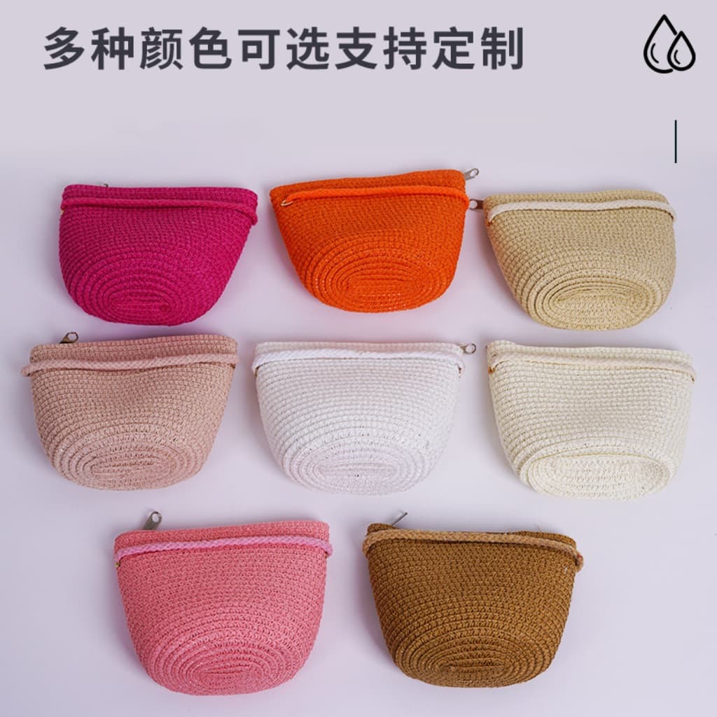 Children's 14cm Straw Woven Bag, Floral Vacation Bag, New Summer Style, Beach & Seaside Fashion Crossbody Bag