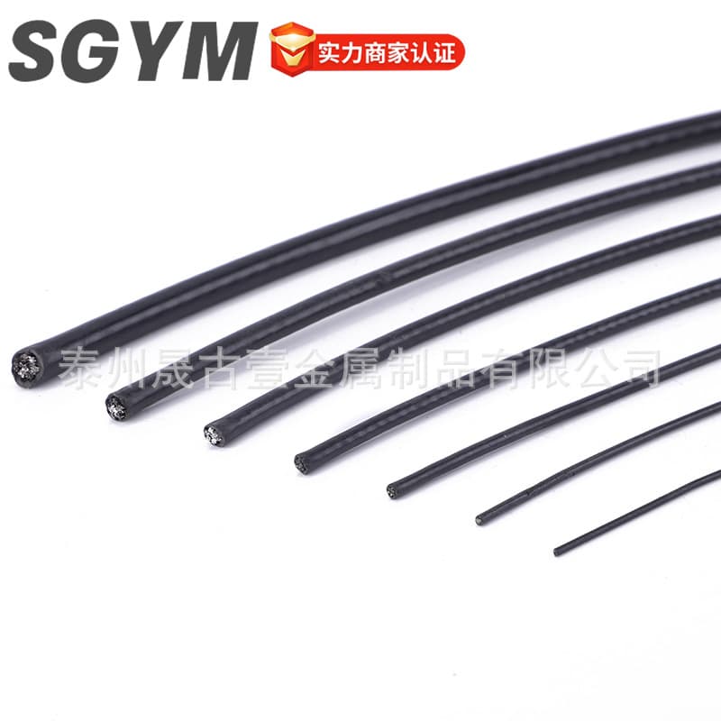 304 Stainless Steel Black Coated Wire Rope Vinyl Coated Clothesline Plastic Coated Wire Rope