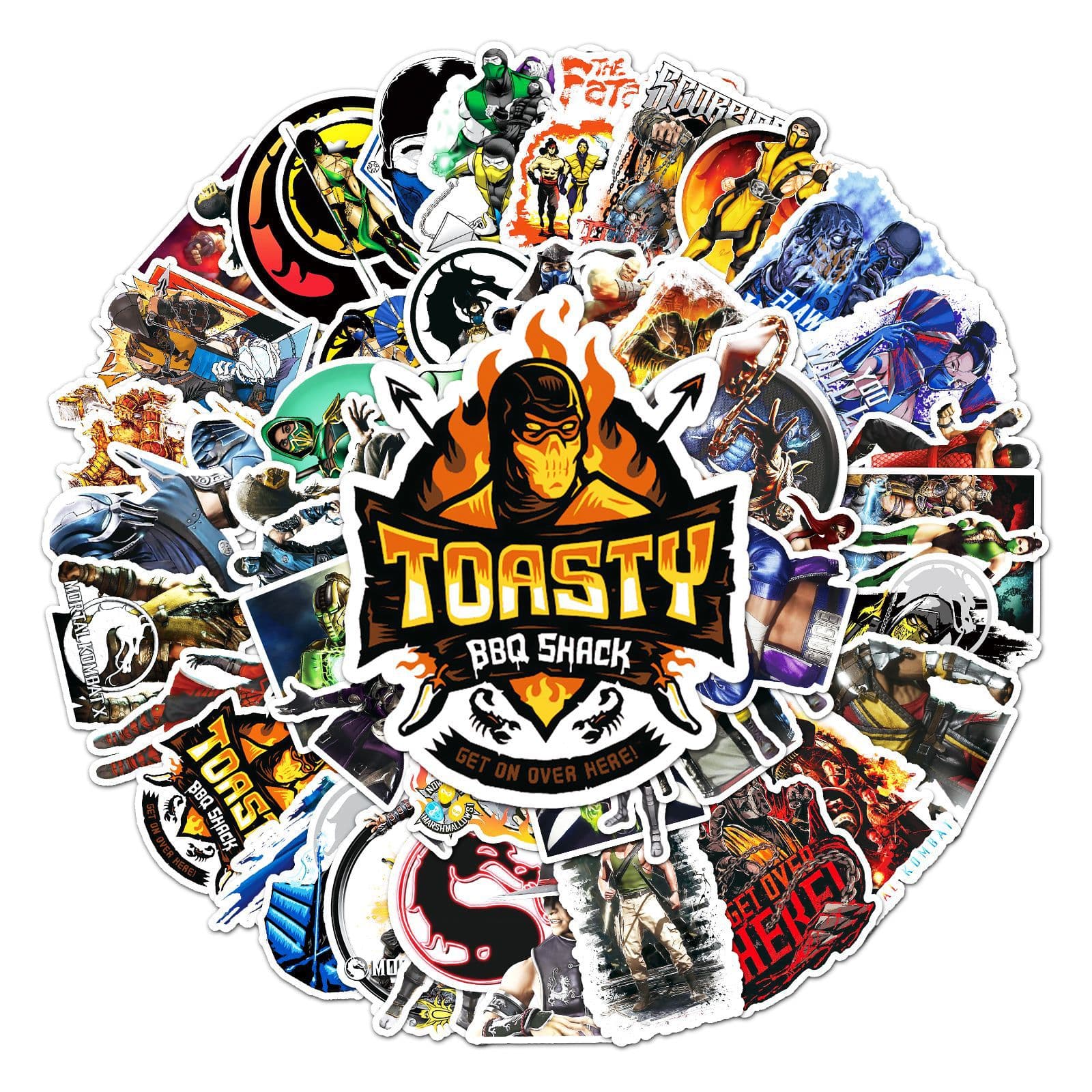 50 Mortal Kombat suitcase stickers, creative trendy graffiti, waterproof suitcase laptop decoration