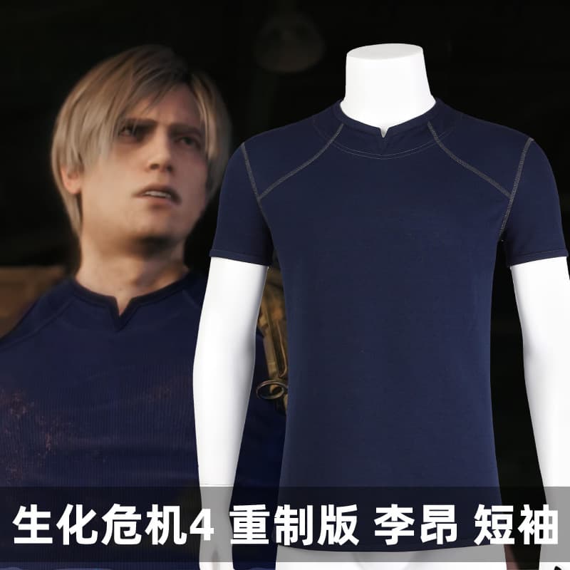 Biohazard 4 Limited Edition Li Hang Same T-shirt Cosplay Costume Resident Evil 4 5273-Short Sleeves Special Purpose Clothing