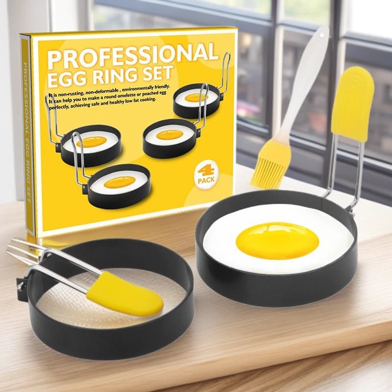 Stall-Specific Non-Stick Pan Egg Ring Set Egg Frying Mold Manual Breakfast Egg Fryer Kitchen Small Tool