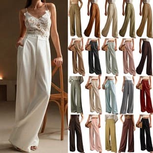 Cross-border EU/US High Waist Suit Pants Amazon New Women's Casual Loose Straight Business Commute Wide Leg Pants for Women