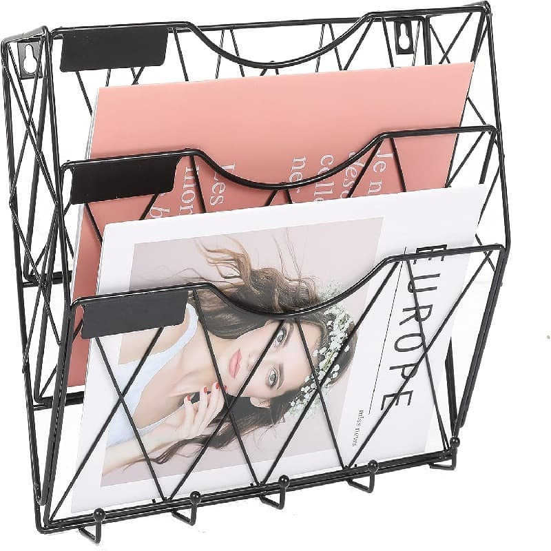 Wall-mounted magazine rack for bathroom, balcony, nursery - compact bookshelf for children's picture books