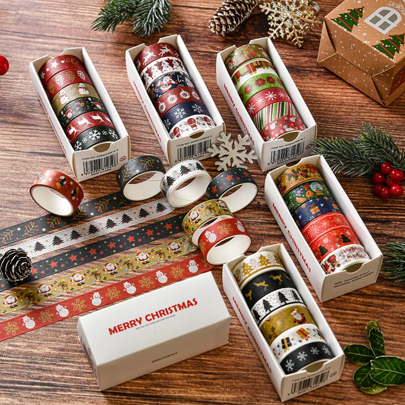 Creative Christmas Gift Washi Tape, Journal Tape, Christmas Decoration Materials Cute Holiday Tapes